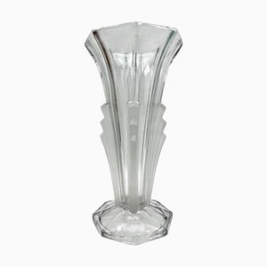 Art Deco Moulded Glass Vase, Former Czechoslovakia, 1934