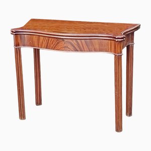 George II Figured Mahogany Card Table with Fold Over Top