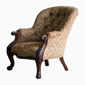 Viktorianischer Vintage Sessel aus Mahagoni