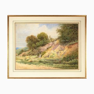 Alfred Tidey, The Ham Stone Quarry, Somerset, fine XIX secolo, acquerello