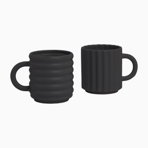 Mugs Ripple Sin Black de Form&Seek, Set de 2