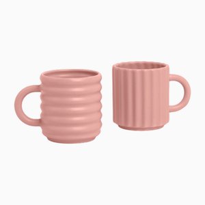 Ripple Mugs in Pink from Form&Seek, Set of 2