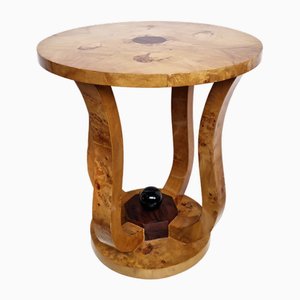 Table d'Appoint Style Art Déco en Loupe de Bois