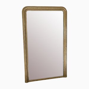 Large Antique Gilt Floor Overmantle Wall Mirror, 1890s
