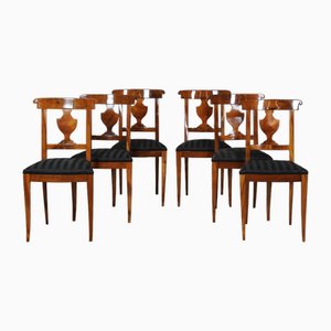 Biedermeier Chairs in Walnut, Set of 6
