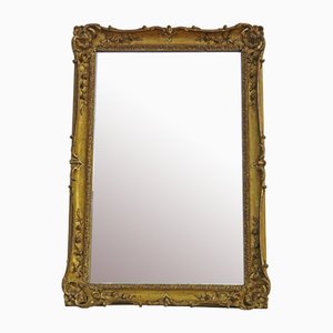 Specchio da parete grande antico in legno di quercia dorato