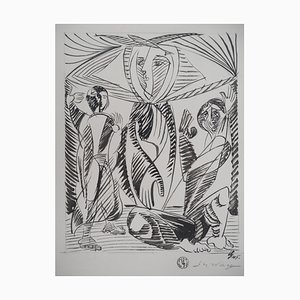 Léopold Survage, Adorazione, 1945, Original Ink & Wash