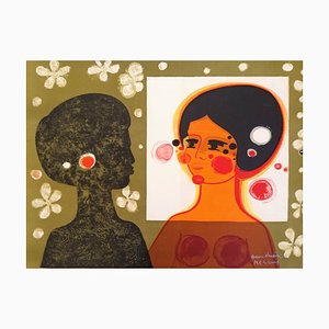 Frédéric Menguy, Face À Face, 1975, Original Lithograph