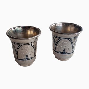 20th Century Russian Liqueur Tumblers in Silver with Hallmarks, Set of 2