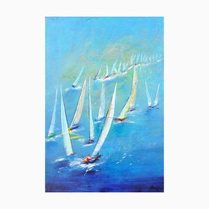 Dany Soyer, The White Sails, 2023, Acrylic on Canvas