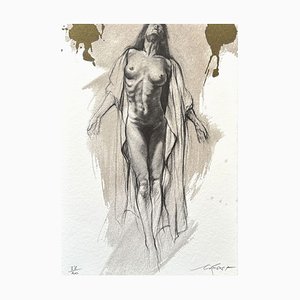 Ernest Pignon-Ernest, Weiblicher Akt, Original Lithographie