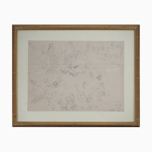 Raoul Dufy, Normandy, Lively Beach and Sailboats at Saint Address, Original Signed Drawing, Framed