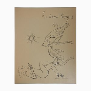 Francis Picabia, Le Beau Temps, Femme aux Oiseaux, Lithographie