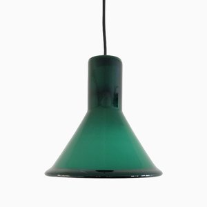 Green Glass Mini P&t Pendant Lamp by Michael Bang for Holmegaard, Denmark, 1970s
