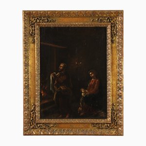 Holy Family, 17th Century, Oil on Panel, Framed