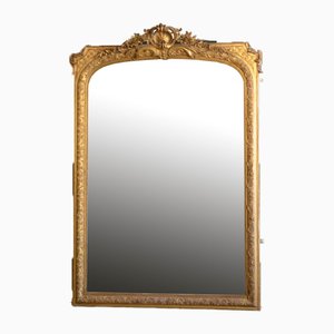 Miroir sur Pied Antique en Bois Doré, 1860