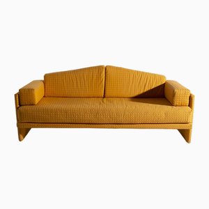 Italienisches Vintage Sofa aus Gelbem Stoff, 1980er