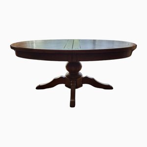 Großer französischer Ovaler Tisch aus Eiche, 1950