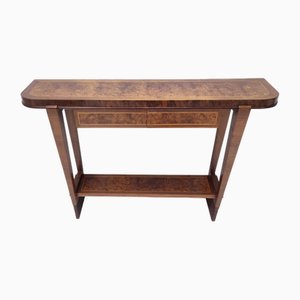 Vintage Walnut Console Table attributed to Paolo Buffa with Two Drawers, Italy, 1950s