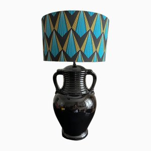 Lampe en Céramique Noire, 1970s