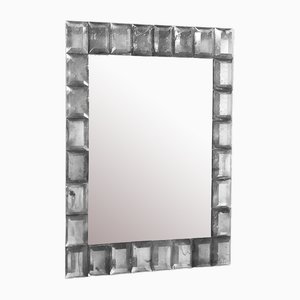 Silberner Spiegel aus Muranoglas von Fratelli Tosi