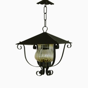 Vintage Outdoor Light in Metal and Glass
