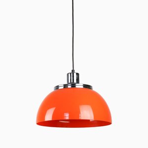 Orangefarbene Space Age Faro Hängelampe von Luigi Massoni für Guzzini, 1960er