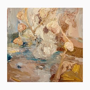 Francesca Owen, El tiempo es tu jardín, pintura al óleo grande, 2023