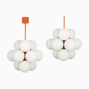 Orange Sputnik Hängelampe aus Opalglas von Kaiser Idell / Kaiser Leuchten, Deutschland, 1970er