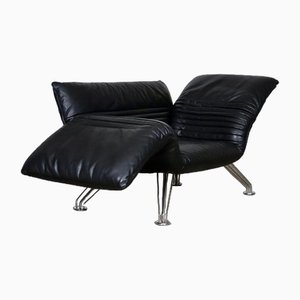 DS-142 Lounge Chair in Black Leather by Winfried Totzek for De Sede, Switzerland, 1979