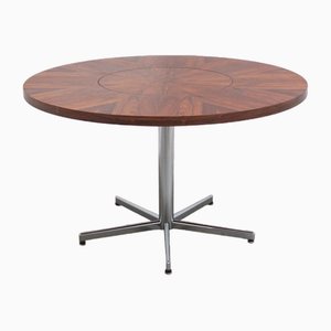 Round Rosewood Coffee Table with Rotating Center from Emü, Germany, 1960s