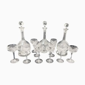Set da liquore in cristallo, Olanda, 1890a, set di 15