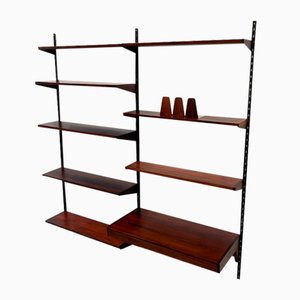 Danish Modular 2-Bay Wall Unit in Rosewood by Kai Kristiansen for FM, 1960s, Set of 15