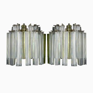 Murano Glass Crystal Prism Wall Sconces, Italy, 1970s, Set of 2