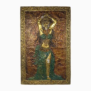 Wall Object of Belly Dancer in Hammered Copper