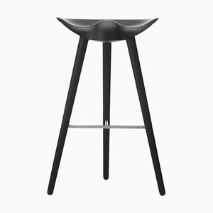 Black Beech and Stainless Steel Bar Stool by Lassen