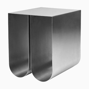 Stainless Steel Curved Side Table by Kristina Dam Studio