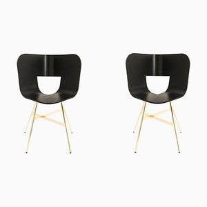 Set of Tria Gold 4 Legs Chairs by Colé Italia