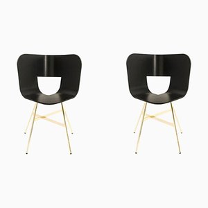 Tria Gold 4 Legs Chairs by Colé Italia, Set of 2