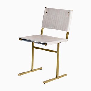 Grey and Brass Memento Chair by Jesse Sanderson