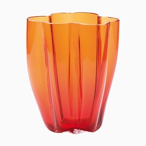 Große Petalo Orange Vase von Purho
