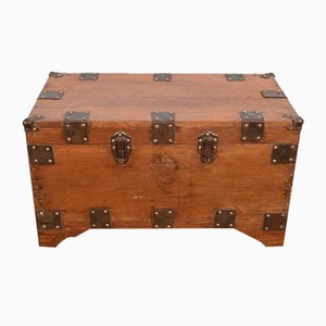 Solid Teak Naval Trunk, Late 19th Century