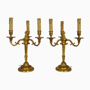 Vintage Kerzenhalter aus Goldener Bronze, 1920er