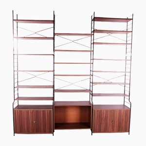 Large WHB Vintage Wall Unit String Bookcase, Germany, 1960s, Set of 29