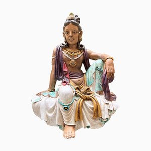 Indian Shiva Ceramic Sculpture, Mid-20th Century