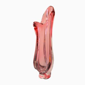 Pink René Delvenne Vase from Val Saint Lambert, 1960