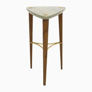 Stone and Beech Pedestal from Glas & Trä, Sweden, 1950s