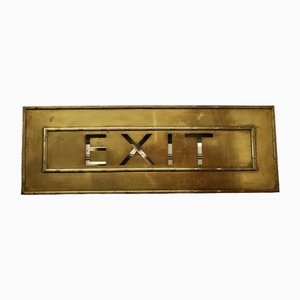 Large Gold Brass Odeon Cinema Exit Sign, 1920s