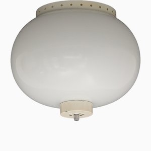 Lámpara de techo con difusor de vidrio blanco, años 60