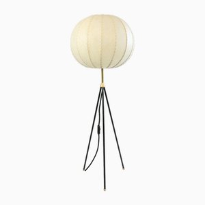 Mid-Century Tripod Floor Lamp with Cocoon Lampshade, 1960s
